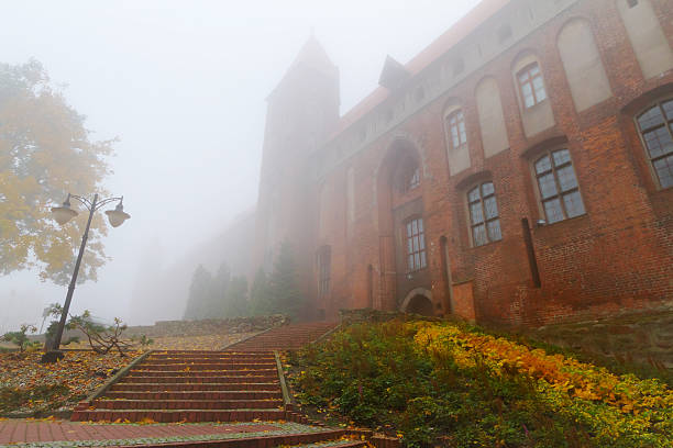 Foggy scenery of Kwidzyn cathedral, Poland
