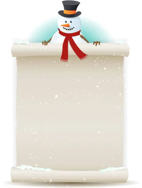Vector illustration of Santa Snowman Background