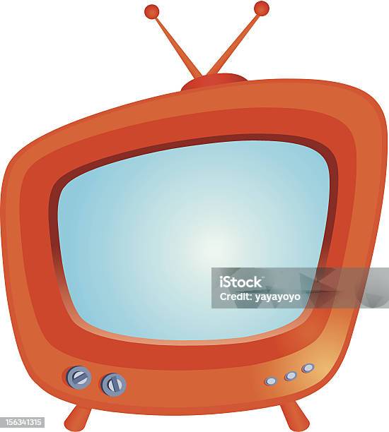 Tv - Immagini vettoriali stock e altre immagini di Analogico - Analogico, Antenna - Attrezzatura per le telecomunicazioni, Arancione