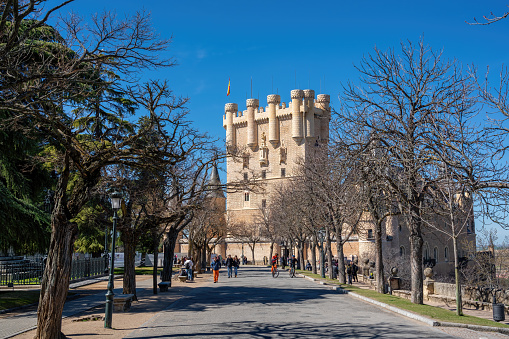 Segovia, Spain - Mar 14, 2019: Alcazar of Segovia - Segovia, Spain