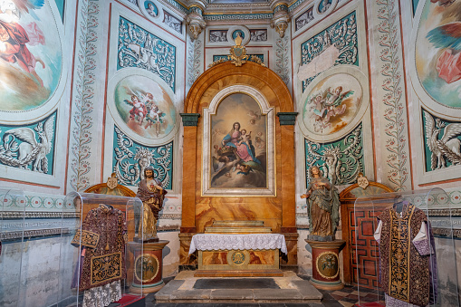 Segovia, Spain - Mar 14, 2019: Chapel of Our Lady of the Rosary (Nuestra Senora del Rosario) at Segovia Cathedral - Segovia, Spain