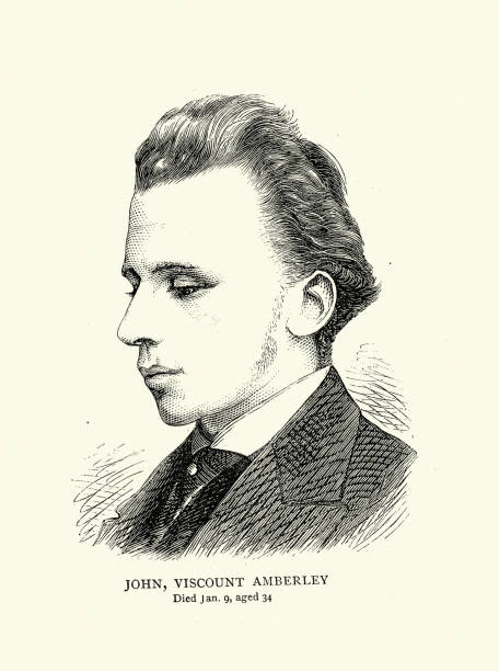 John Russell, Viscount Amberley 1842 to 1876, was a British politician and writer, Victorian 1870s Vintage illustration of John Russell, Viscount Amberley 1842 to 1876, was a British politician and writer, Victorian 1870s john russell stock illustrations