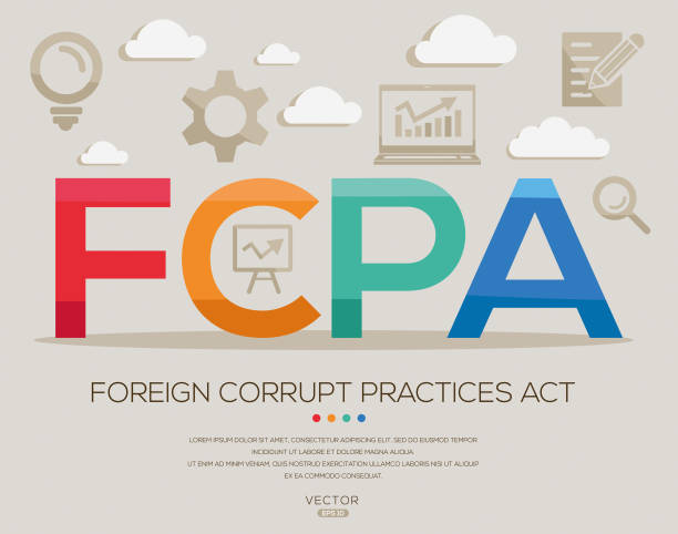 fcpa _ foreign corrupt practices act (gesetz über ausländische korrupte praktiken) - corrupt practice stock-grafiken, -clipart, -cartoons und -symbole