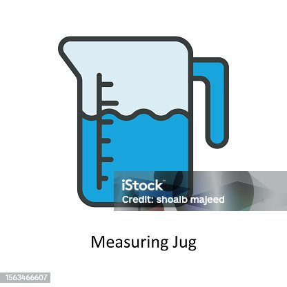 istock Measuring Jug Vector   Fill outline Icon Design illustration. Kitchen and home  Symbol on White background EPS 10 File 1563466607