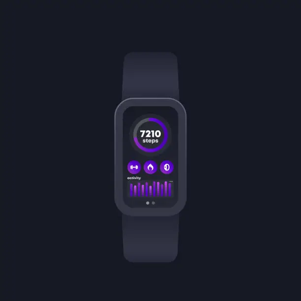 Vector illustration of Fitness app ui design for smart watch