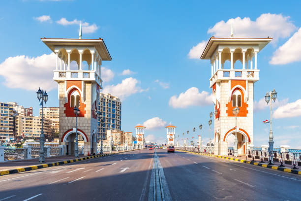 Stanley Bridge, popular architectural landmark of Alexandria, Egypt.