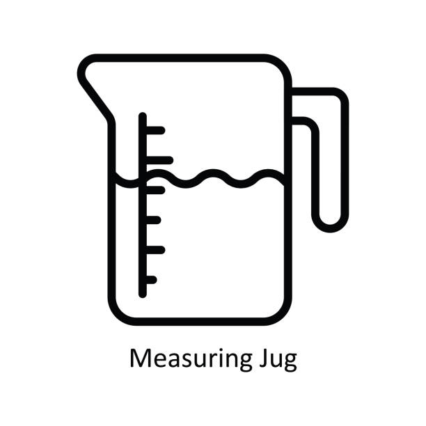 мерный кувшин векторн�ый контур иллюстрация дизайна значка. кухня и дом символ на белом фоне файл eps 10 - pyrex stock illustrations