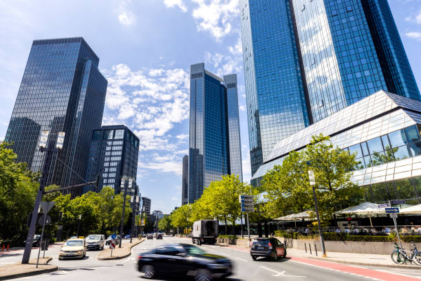 Traffic with Deutsche Bank in the background