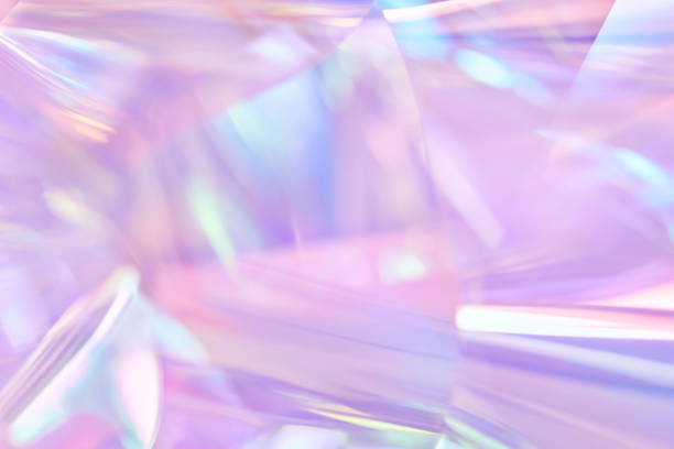 pastel neon pink, purple, lavender, mint holographic metallic foil background - ethereal imagens e fotografias de stock