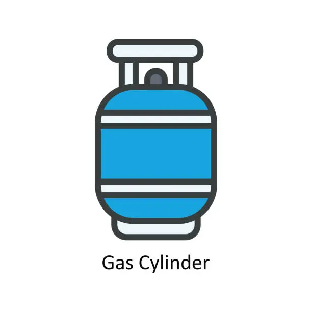 Vector illustration of Gas Cylinder Vector  Fill outline Icon Design illustration. Nature and ecology Symbol on White background EPS 10 File