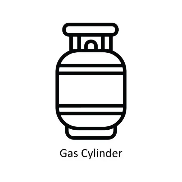 Vector illustration of Gas Cylinder Vector   outline Icon Design illustration. Nature and ecology Symbol on White background EPS 10 File