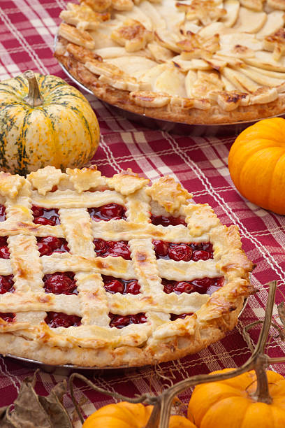 istock Lattice Cherry  and Apple Pies 156355109