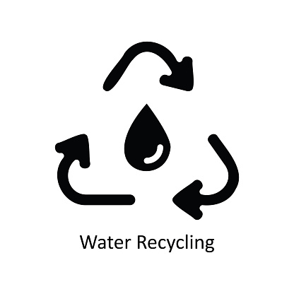 Water Recycling  Vector   solid Icon Design illustration. Nature and ecology Symbol on White background EPS 10 File