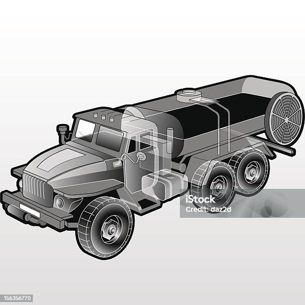 Samochód Cysternę Cutaway - Stockowe grafiki wektorowe i więcej obrazów Ciężarówka - Ciężarówka, Cysterna paliwowa, Ilustracja