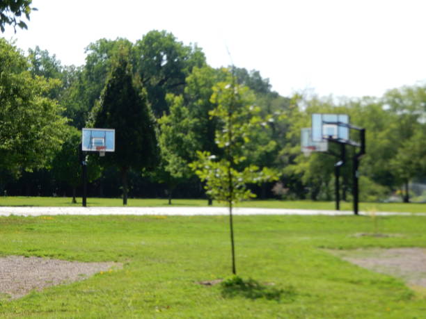 istock Basketball goals at a patk 1563568591