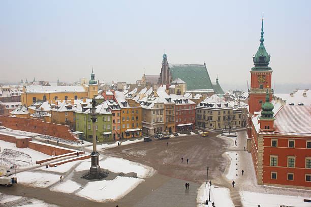 istock old town square in winter, Warsaw, Poland 156357140