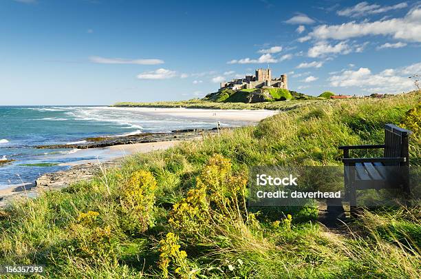 Bamburgh Castle And Seat Stock Photo - Download Image Now - Bamburgh, Northumberland, Bamburgh Castle