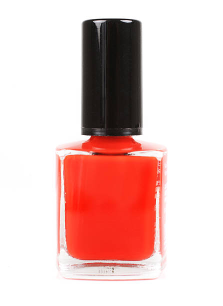 Red nail polish stock photo