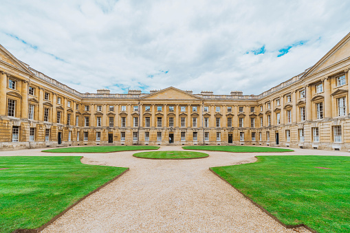 VERSAILLES, FRANCE - OCTOBER 13, 2018: Marble courtyard of the Palace of Versailles