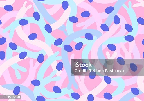 istock Cartoon Easter eggs seamless pattern for wrapping paper and fabrics and clothes print 1563596350