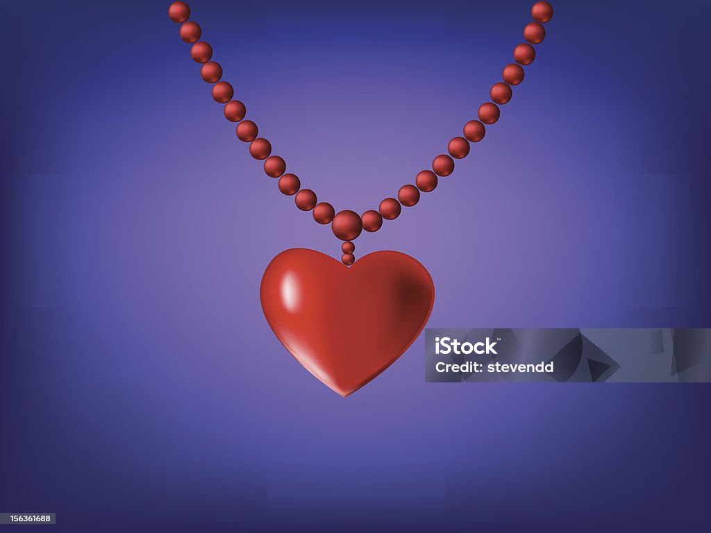 Collana gocce di rosso cuore - arte vettoriale royalty-free di Amore