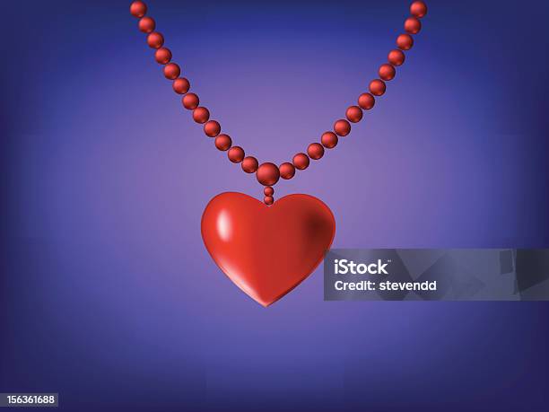 Collana Gocce Di Rosso Cuore - Immagini vettoriali stock e altre immagini di Amore - Amore, Anniversario, Bellezza
