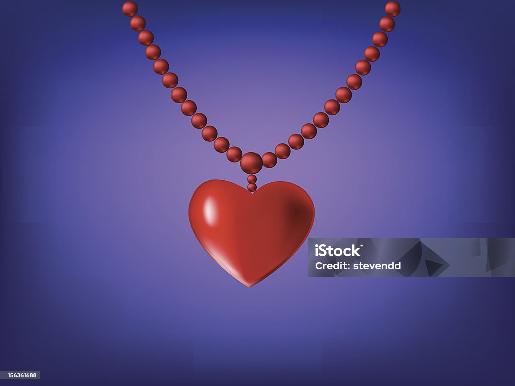 Heart Drop Red Heart Drop Necklace Stock Illustration - Download Image Now ...
