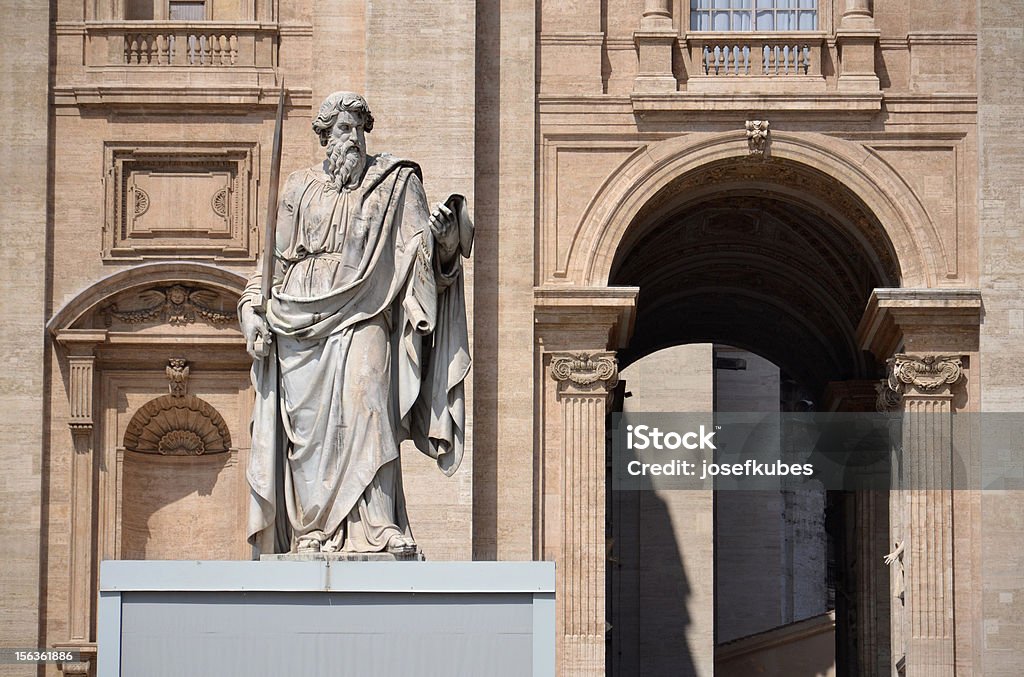 Statue of Saint Paul in Vatican The statue of Saint Paul in St. Peter's Square in Vatican City, Rome, Italy. The statue was sculpted in 1838 by Adamo Tadolini. Apostle - Worshipper Stock Photo