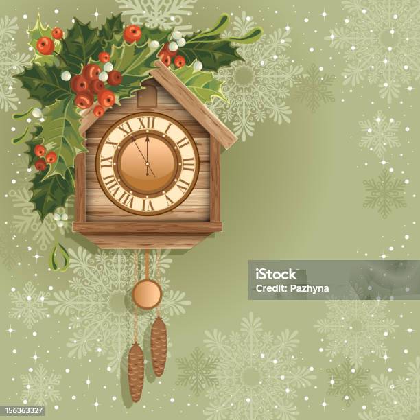 Christmas Background Stock Illustration - Download Image Now - Cuckoo Clock, Christmas, Wood - Material