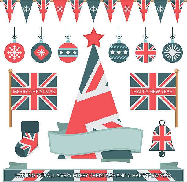 uk diseños de Navidad - ilustración de arte vectorial