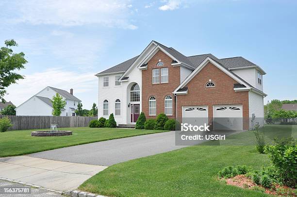 Beautiful Suburban Home Stock Photo - Download Image Now - Beauty, Front Yard, Residential Building