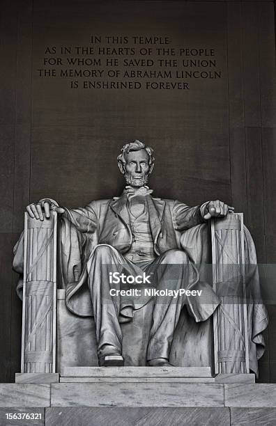 Statua W Lincoln Memorial - zdjęcia stockowe i więcej obrazów Pomnik Lincolna - Pomnik Lincolna, 4-go lipca, Abraham Lincoln