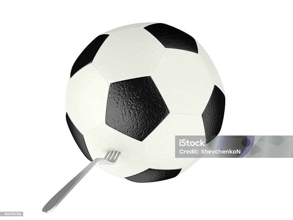Soccer ball und Gabel - Lizenzfrei Gabel Stock-Foto
