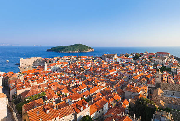 Panorama of Dubrovnik in Croatia Panorama of Dubrovnik in Croatia - architecture background dubrovnik lopud stock pictures, royalty-free photos & images