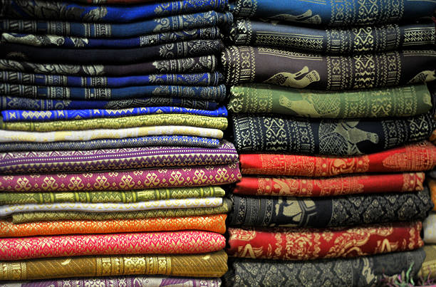 beautiful scarves stock photo