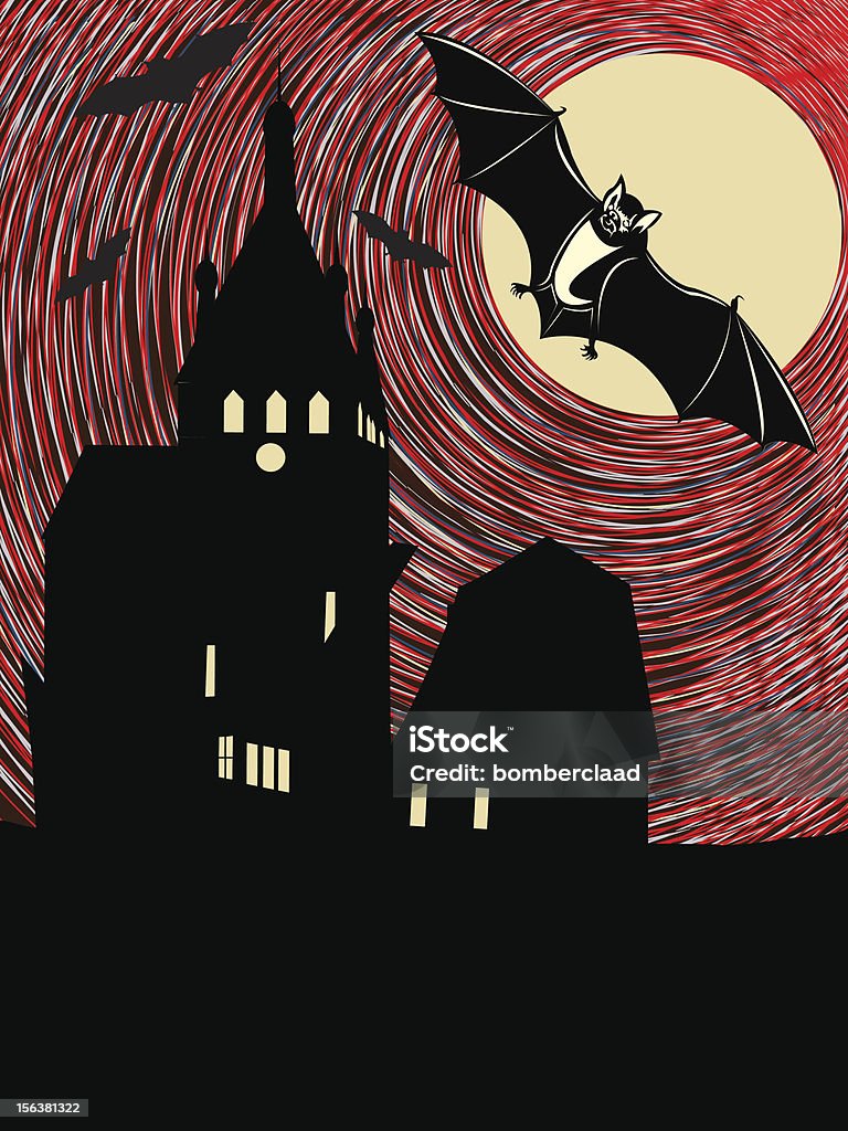 Halloween notte - arte vettoriale royalty-free di Ala di animale