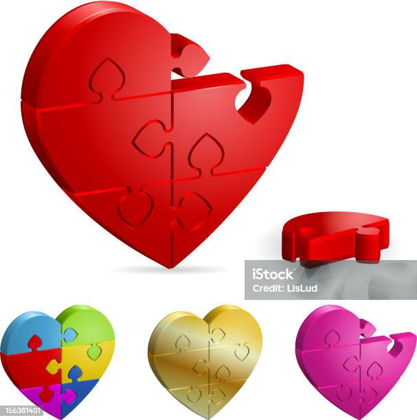 Amore Concetto - Immagini vettoriali stock e altre immagini di Simbolo di cuore - Simbolo di cuore, Puzzle, Rompicapo