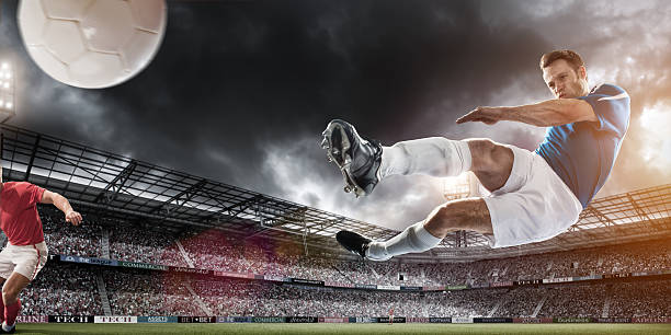 istock Soccer Superstar Mid Air Kick 156382109