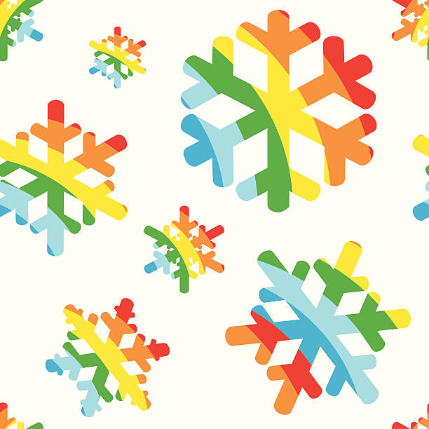 pattern with color rainbow snow vector art illustration