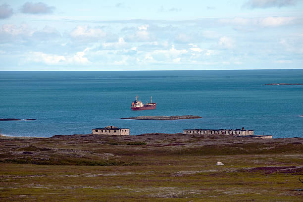 coast of Barents Sea stock photo