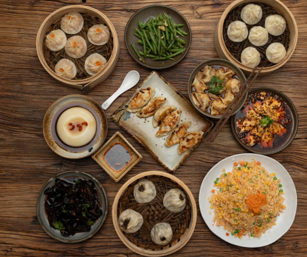 istock top down view of asian food on a table 1563837436