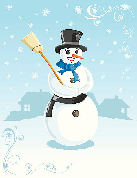 snowman vector art illustration