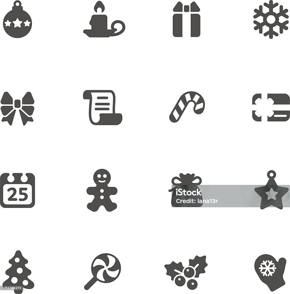 Conjunto de iconos de Navidad - arte vectorial de Abeto libre de derechos