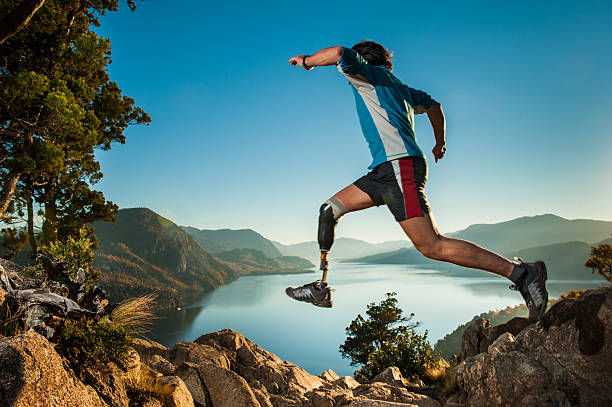 salto en la patagonia, argentina. - sports and fitness flash fotografías e imágenes de stock