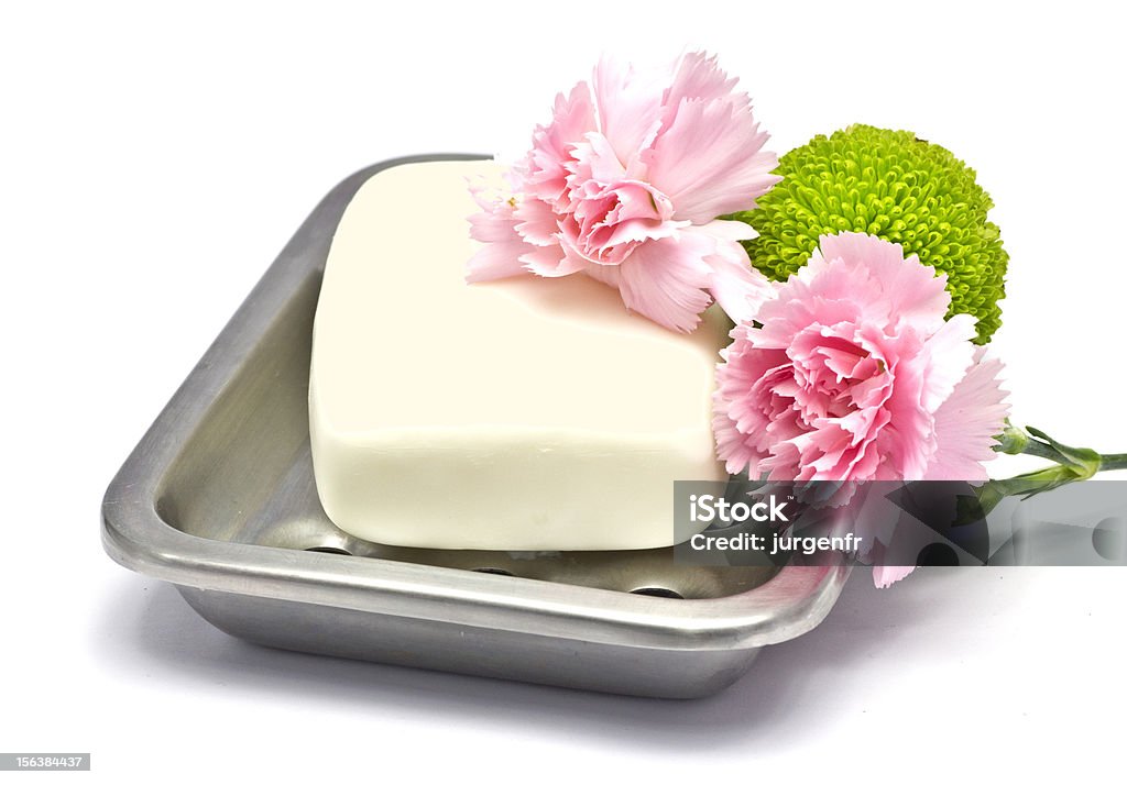 Savon bar avec des fleurs - Photo de Article de toilette libre de droits