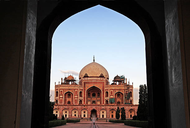 Humayun's Tomb framed in gate, Delhi, India