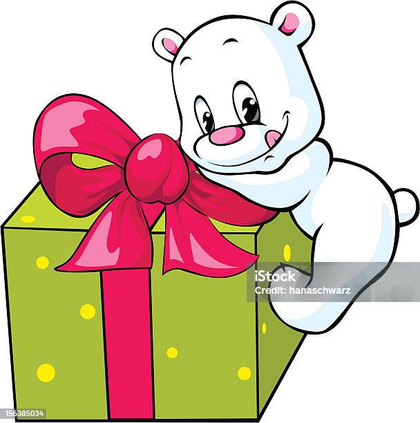 귀여운 북극곰 Unwrapping 선물 곰에 대한 스톡 벡터 아트 및 기타 이미지 - 곰, 귀여운, 기대