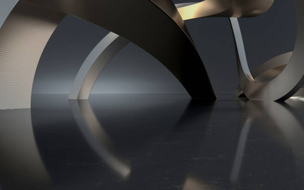 3D Black Metal Space Background