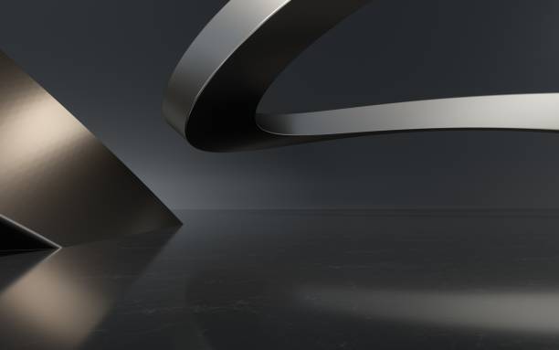 istock 3D rendering of indoor black curved luminous space 1563929716