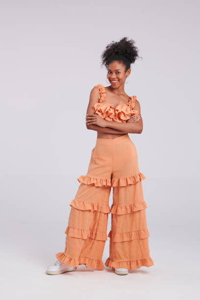 istock Chic and Confident: Thai American Black Woman's Fashion Studio Shoot 1563930764